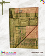 Rust & Green Bridal Brocade Saree – Kanchipuram Inspired Look