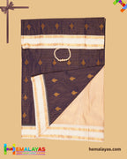 Navy Blue & Cream Vaira Voosi Kanchi Semi Silk Saree