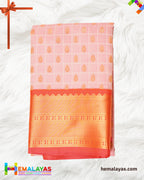 Pink & Red Koorvai Border Semi Silk Saree