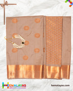 Classic Grey Zari Butta Semi-Silk Saree