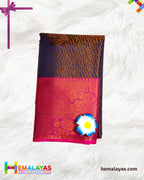 Royal Blue and Bright Pink Kanchi Mix Bridal Tissue Saree