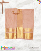 Onion Pink Semi Silk Pallaku Design Saree