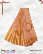 Onion Pink Semi Silk Pallaku Design Saree