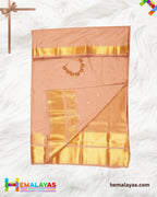 Onion Pink Semi Silk Pallaku Design Saree