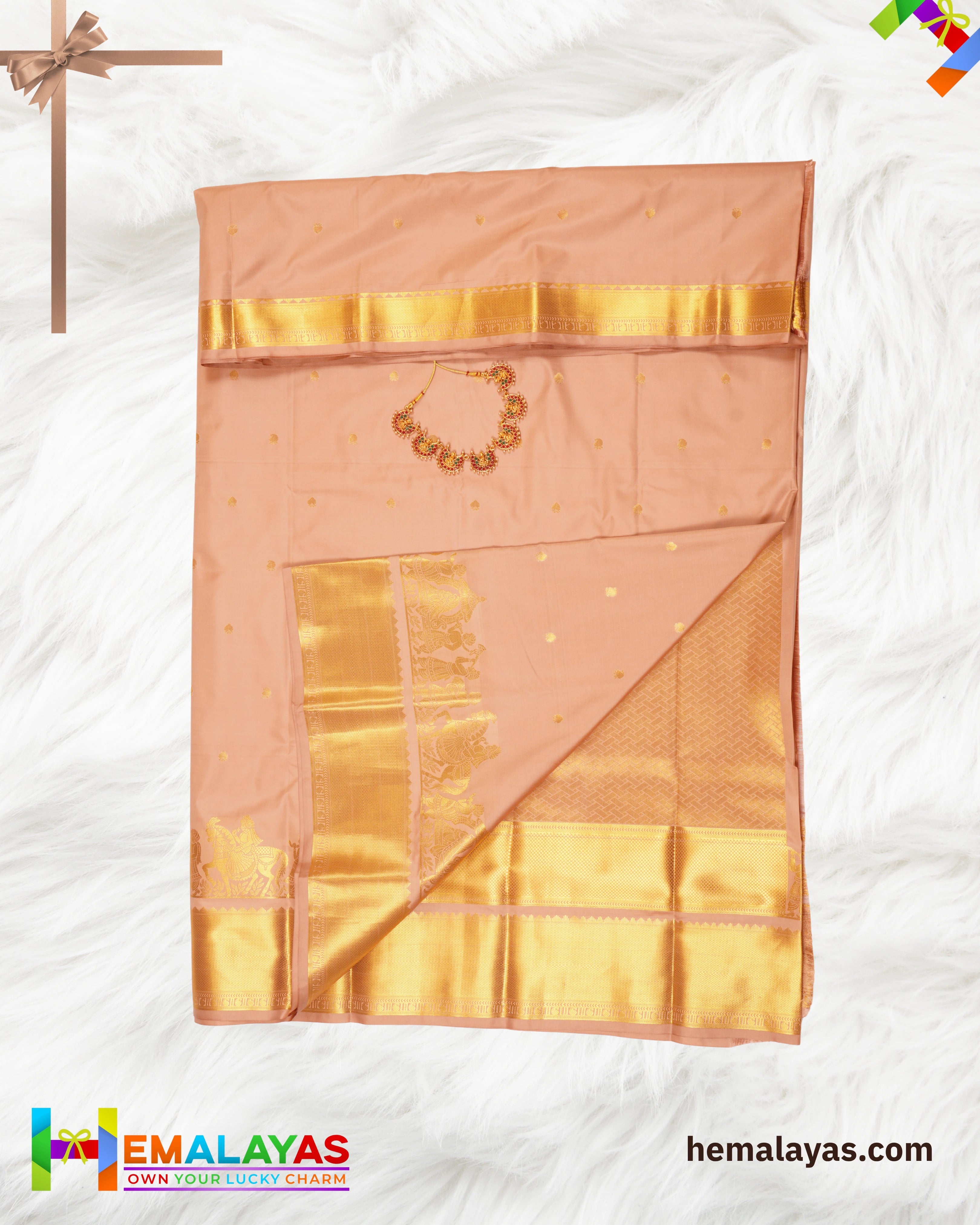 Onion Pink Semi Silk Pallaku Design Saree