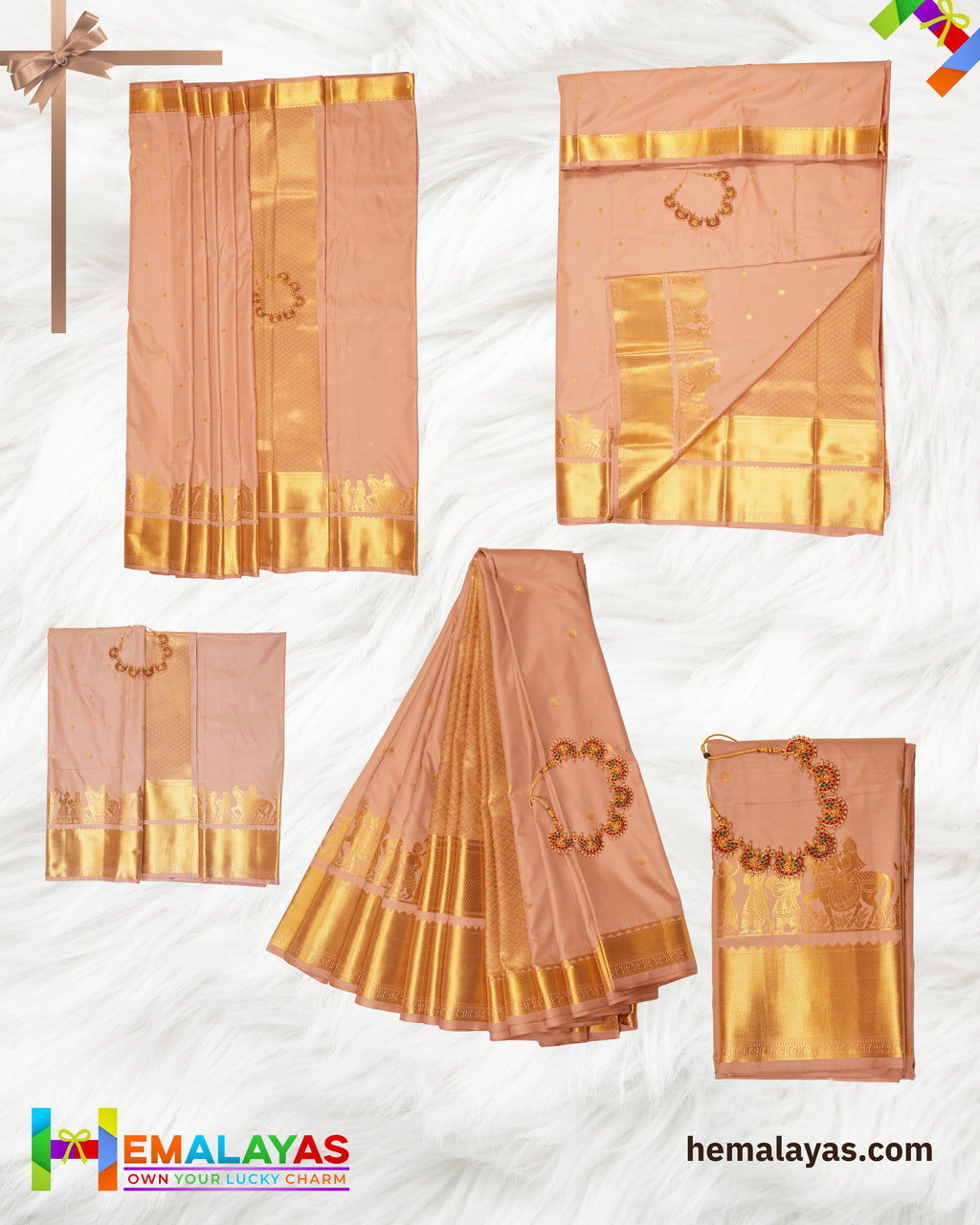 Onion Pink Semi Silk Pallaku Design Saree