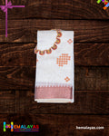 Ivory & Rust Thread Work Semi Cotton Saree