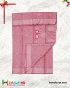 Pink Thread Work Semi Cotton Saree