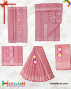 Pink Thread Work Semi Cotton Saree