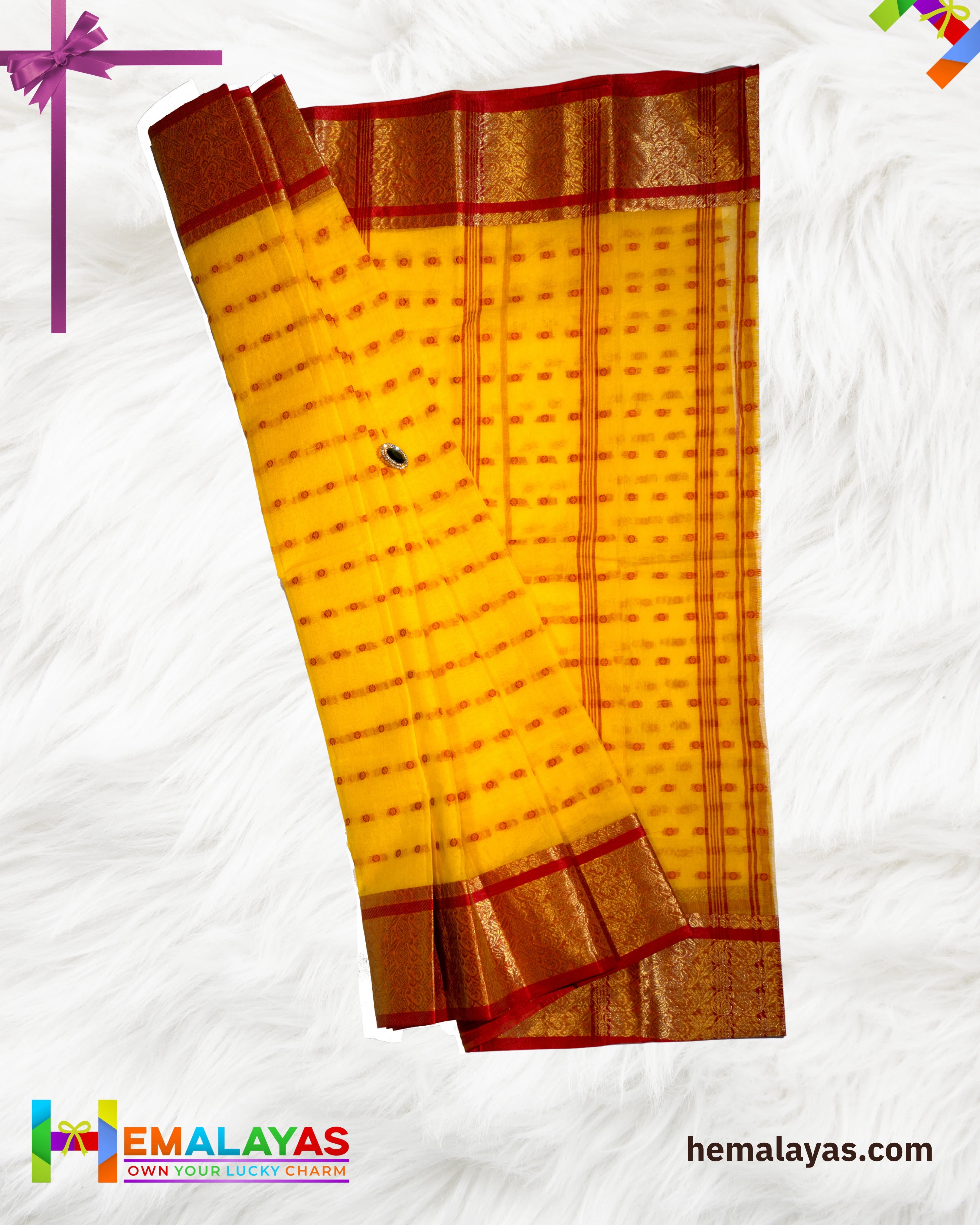 Yellow Traditional Bengal Cotton Tant Saree with Zari Border