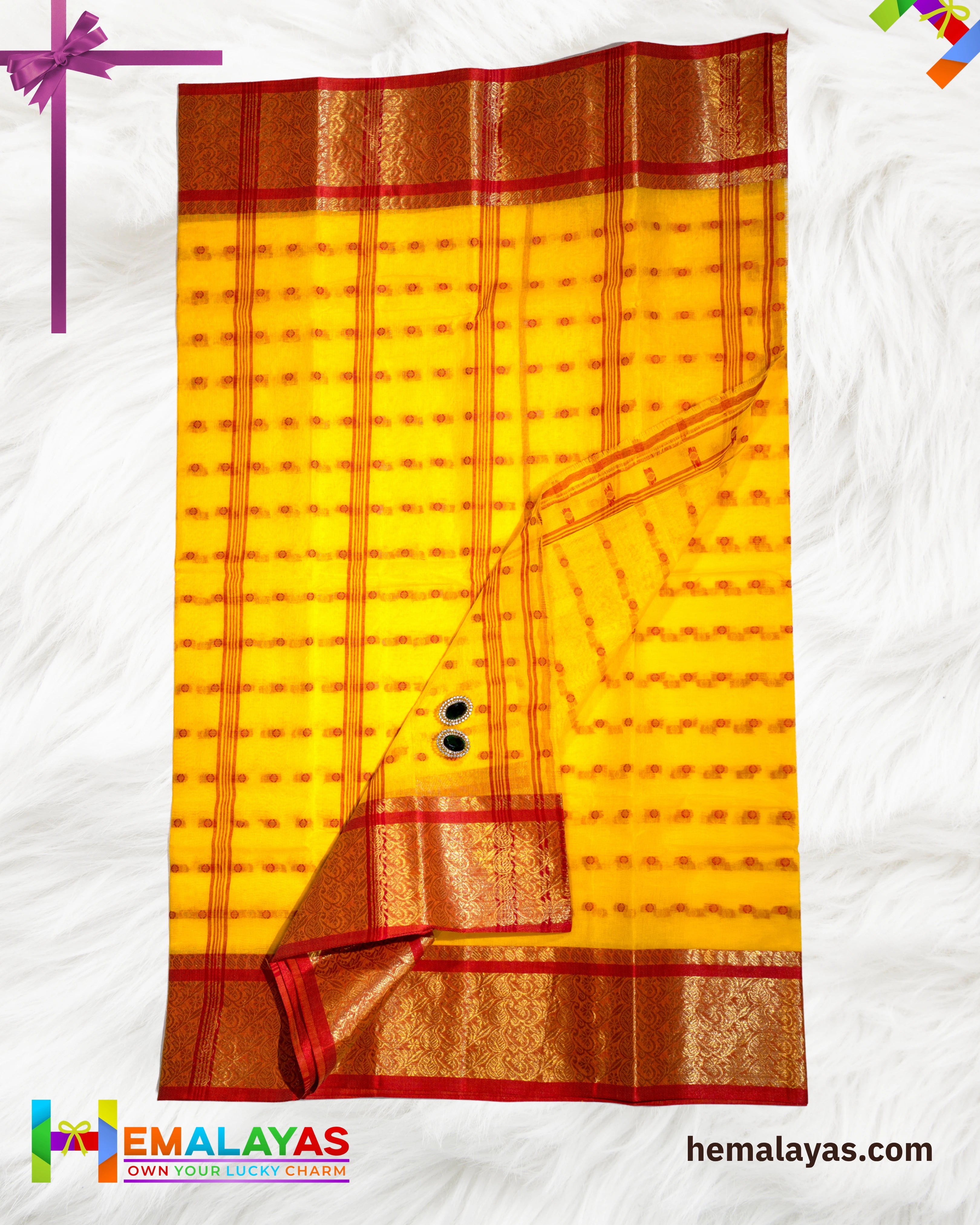 Yellow Traditional Bengal Cotton Tant Saree with Zari Border