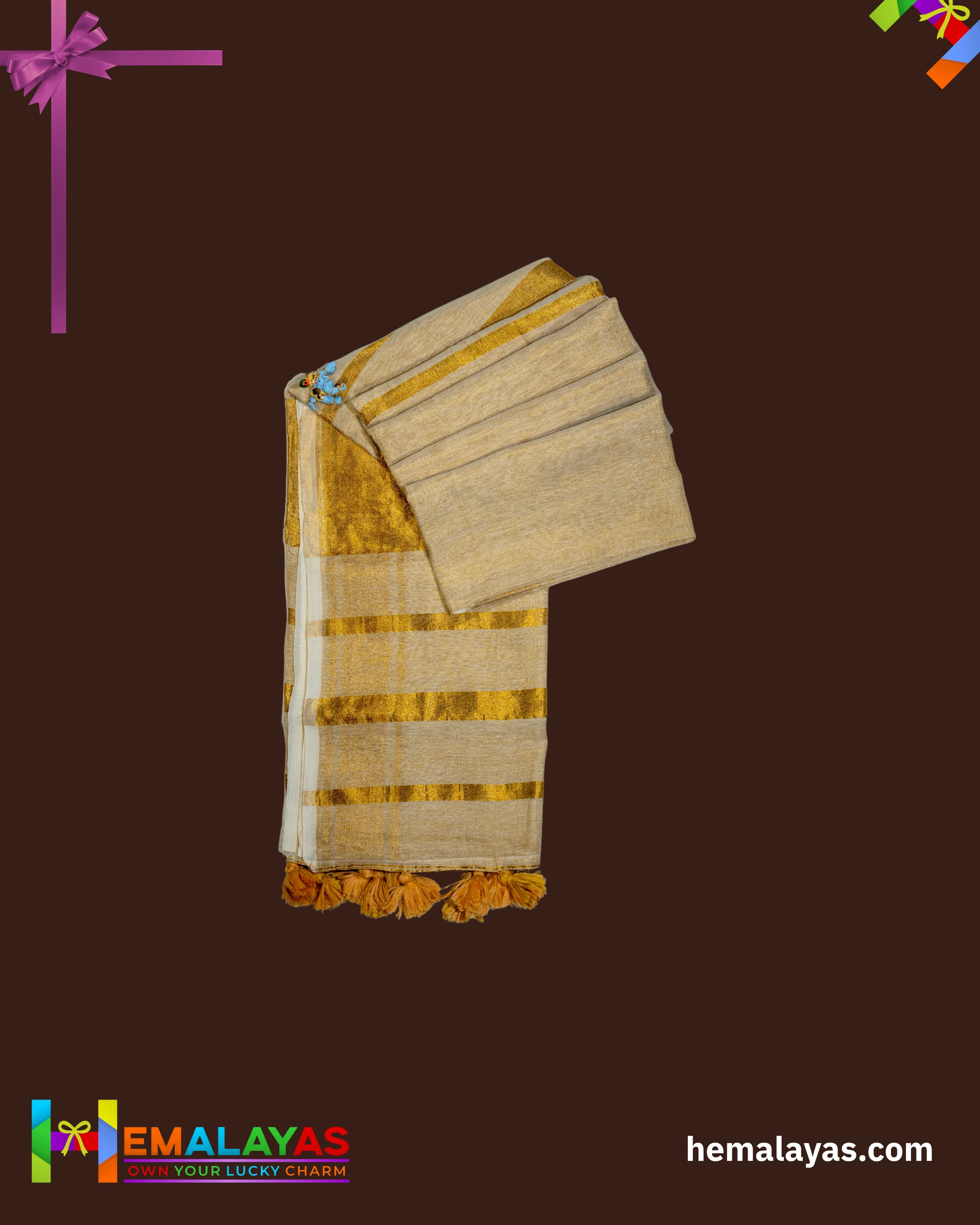 Gold Handwoven Tissue Silk Saree
