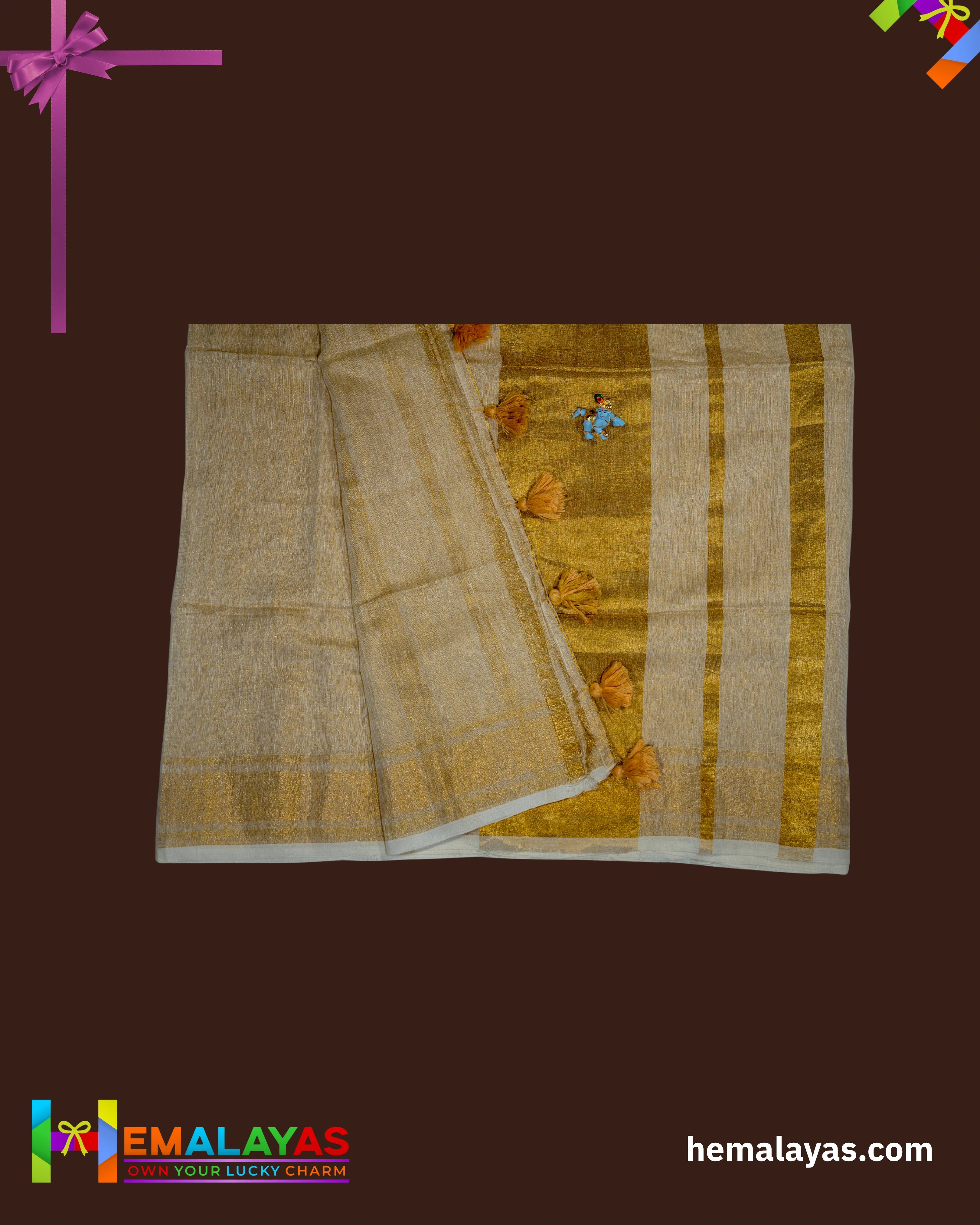 Gold Handwoven Tissue Silk Saree