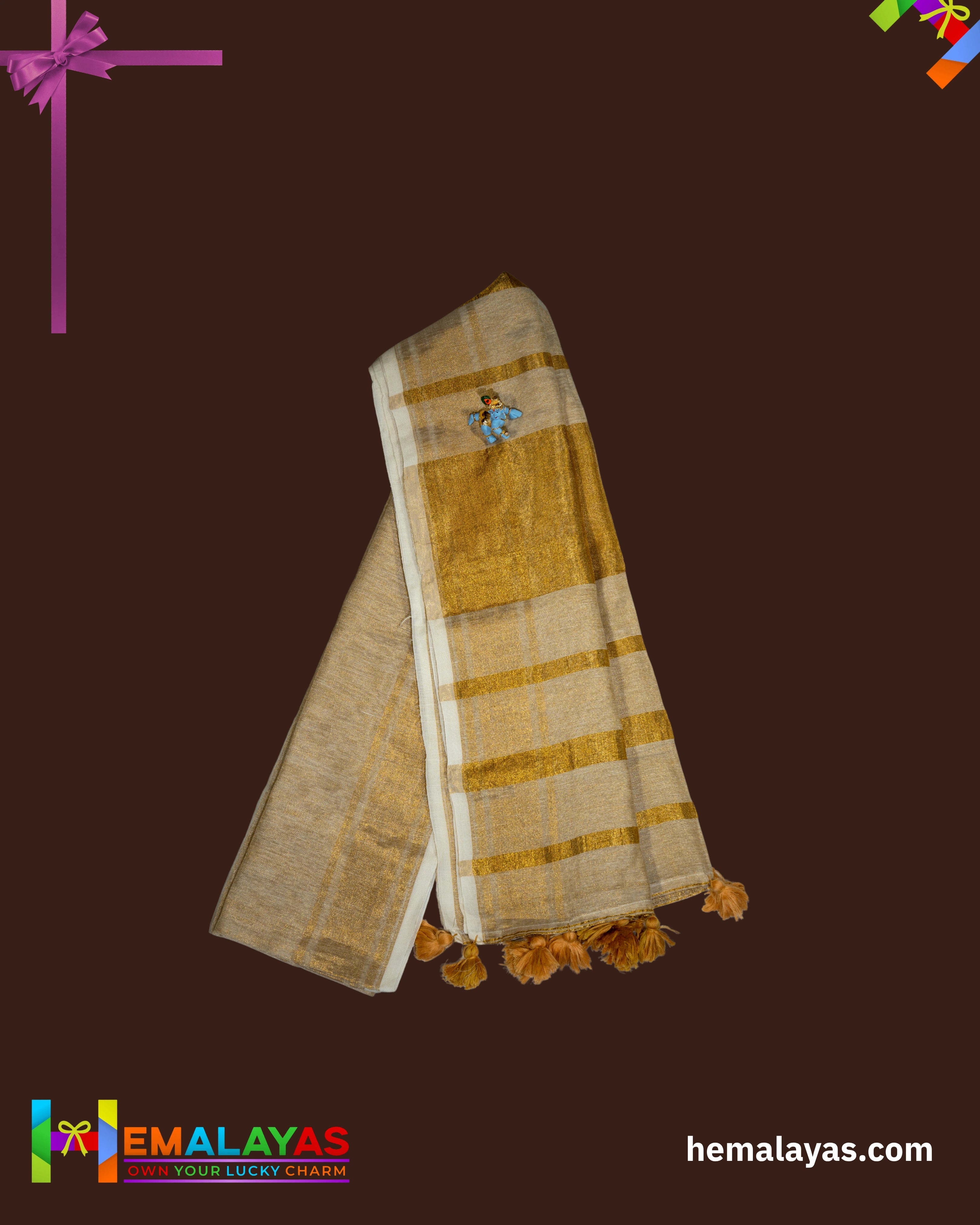 Gold Handwoven Tissue Silk Saree