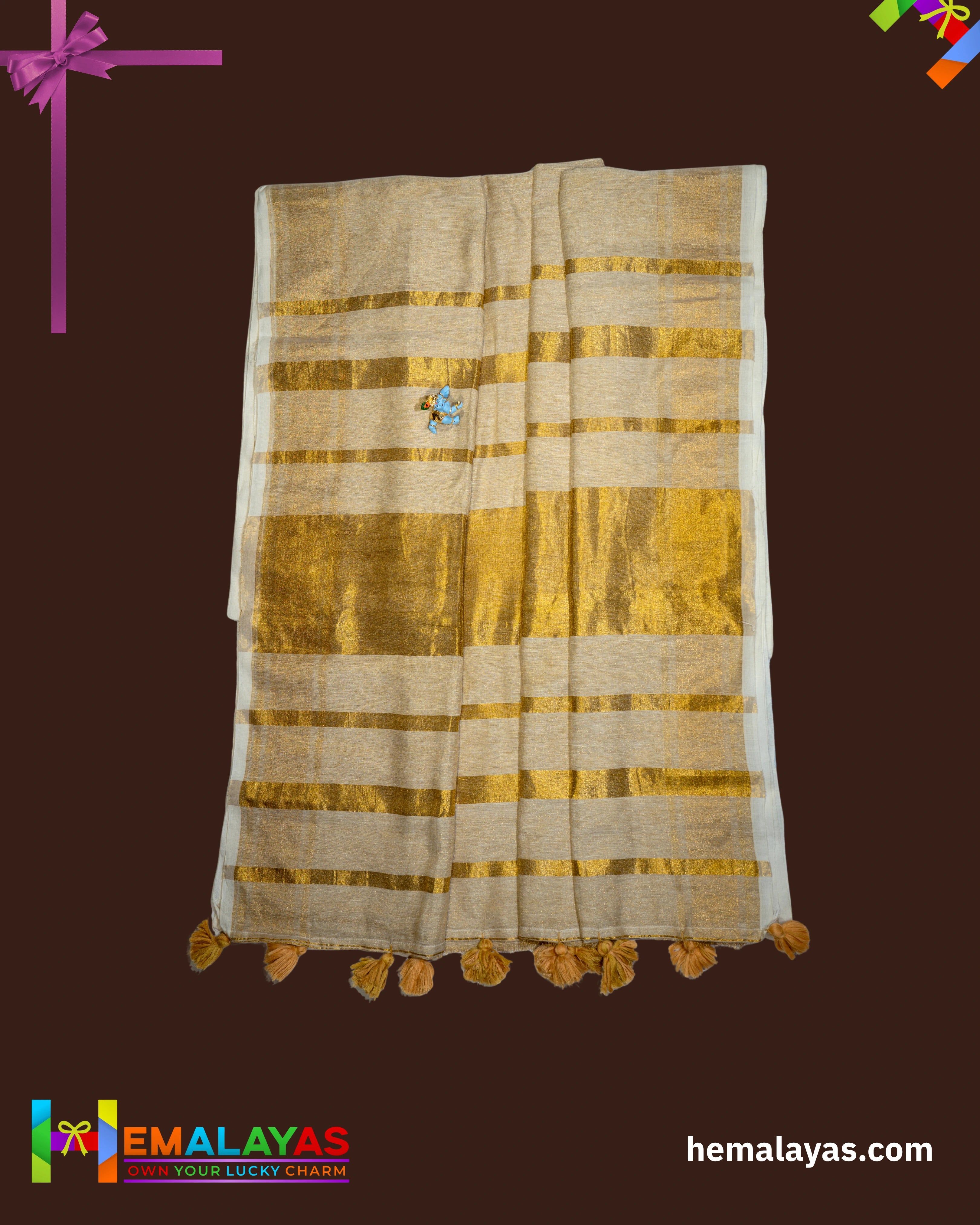 Gold Handwoven Tissue Silk Saree