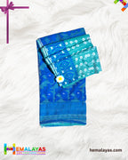 Aqua Green Dhakai Jamdani Saree with Indigo Minakari Border