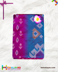 Pink Ikat Pochampally Silk Saree with Anandha Blue Woven Border