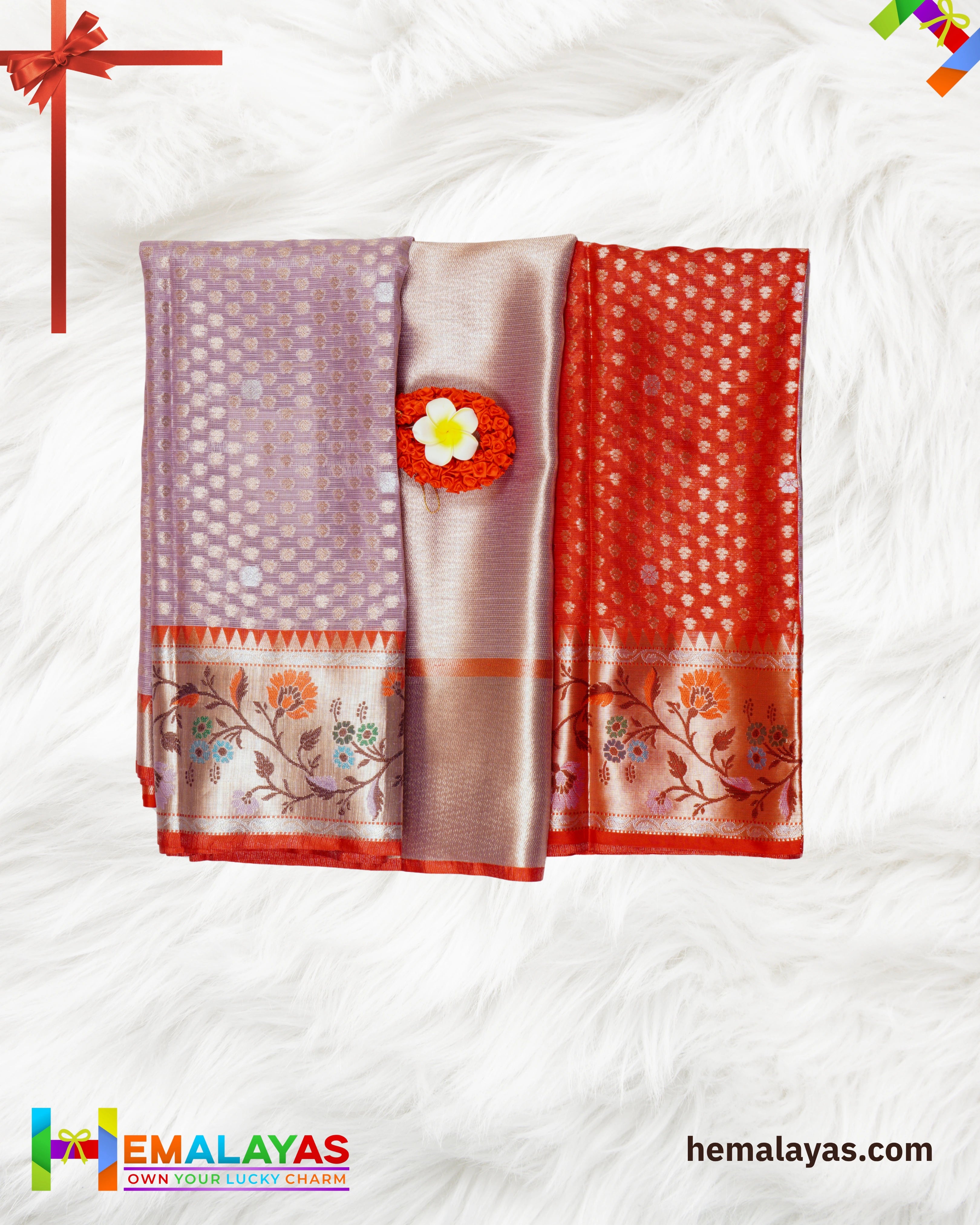 Lavender Banarasi Tissue Kota Saree with Paithani Border