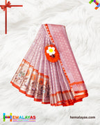 Lavender Banarasi Tissue Kota Saree with Paithani Border