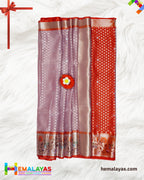 Lavender Banarasi Tissue Kota Saree with Paithani Border
