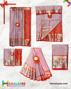 Lavender Banarasi Tissue Kota Saree with Paithani Border