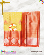 Lime Yellow Banaras Tissue Kota Saree with Paithani Border