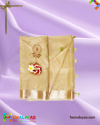Pastel Pistachio Banarasi Tissue Kota Handwork Saree