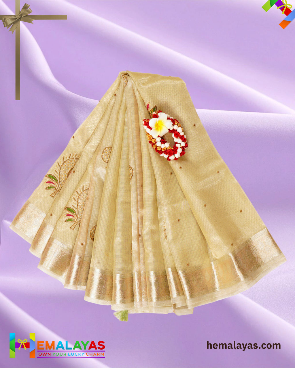 Pastel Pistachio Banarasi Tissue Kota Handwork Saree