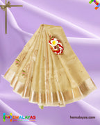 Pastel Pistachio Banarasi Tissue Kota Handwork Saree