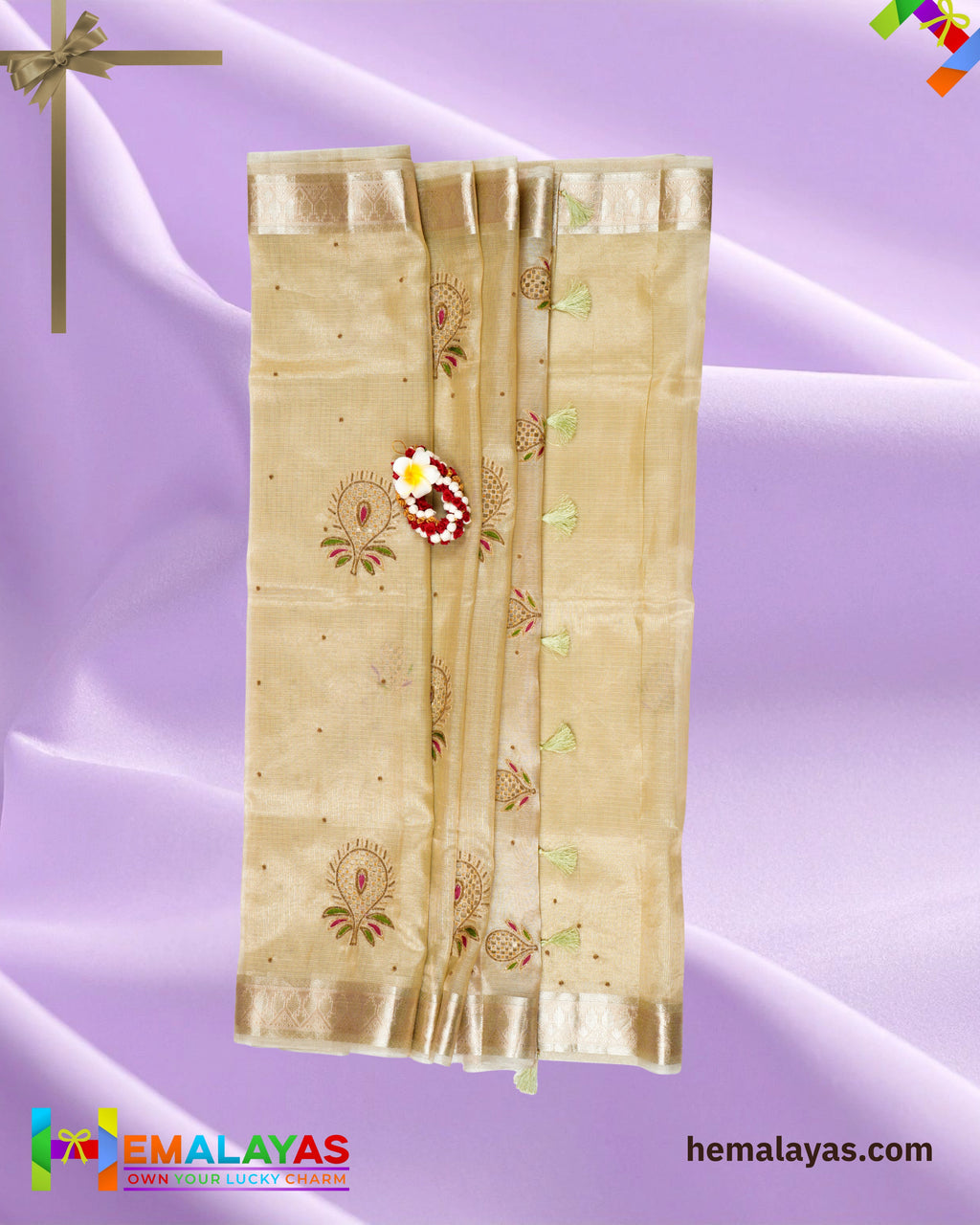 Pastel Pistachio Banarasi Tissue Kota Handwork Saree