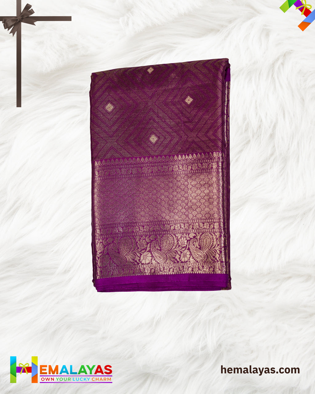 Royal Purple Banarasi Silk Saree with Rich Zari Border