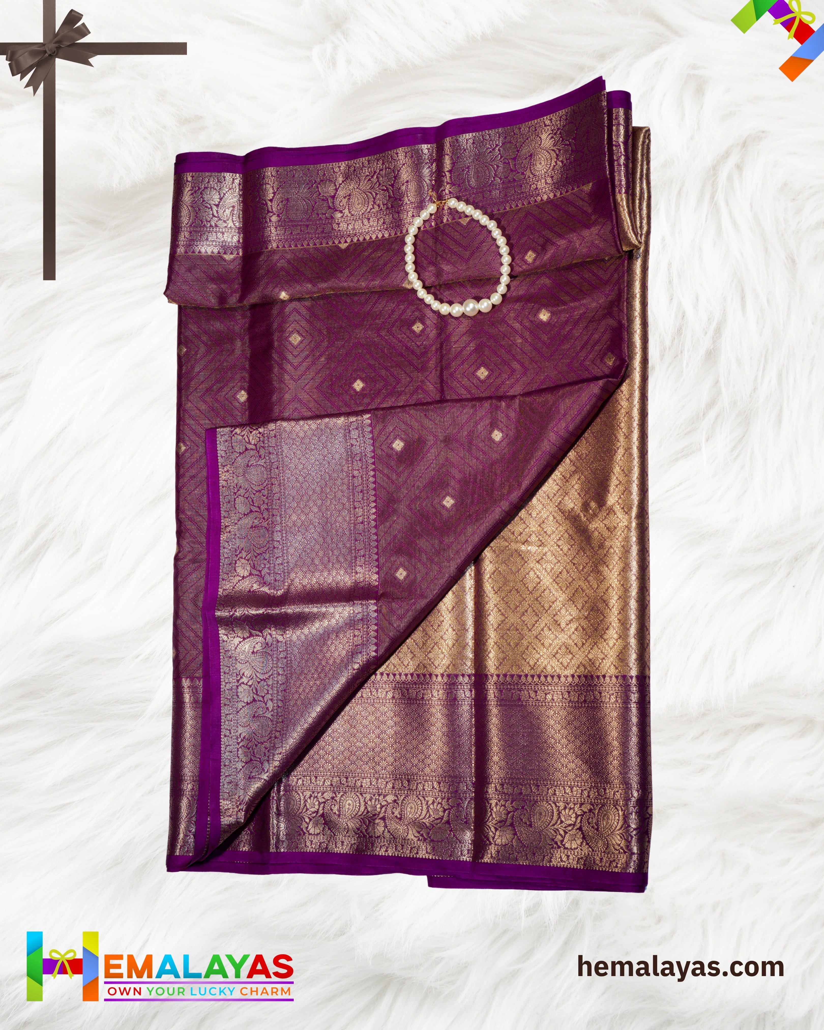 Royal Purple Banarasi Silk Saree with Rich Zari Border