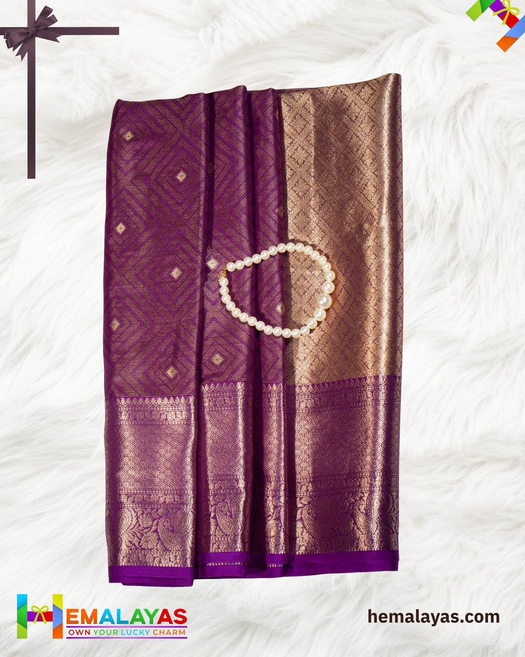 Royal Purple Banarasi Silk Saree with Rich Zari Border