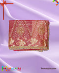Rose Gold Banarasi Tissue Handwork Saree