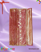 Rose Gold Banarasi Tissue Handwork Saree