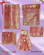 Rose Gold Banarasi Tissue Handwork Saree
