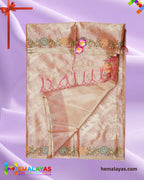 Peach Gold Banarasi Tissue Embroidery Work Saree