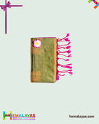 Olive Green & Magenta Kanchipuram Elite Silk Saree with Zari Motifs