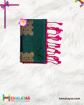 Deep Green & Magenta Kanchipuram Elite Silk Saree with Zari Motifs