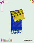Lime Green & Royal Blue Kanchipuram Elite Silk Saree with Zari Motifs
