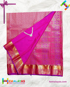 Rani Pink & Purple Kanchipuram Mix Bridal Silk Saree with Brocade Design