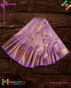 Lavender Purple Kanchipuram Mix Korvai Bridal Saree with Traditional Motif Border