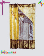 Gold Tissue & Maroon Kanchipuram Mix Korvai Bridal Saree with Peacock Border