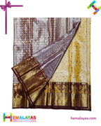 Gold Tissue & Maroon Kanchipuram Mix Korvai Bridal Saree with Peacock Border