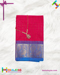Rani Pink & Blue Madurai Sungudi Cotton Saree with Traditional Border
