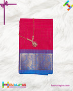Rani Pink & Blue Madurai Sungudi Cotton Saree with Traditional Border