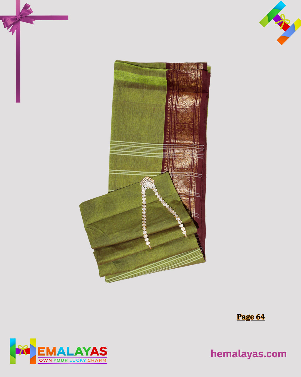 Olive Green Madurai Sungudi Cotton Saree with Traditional Zari Border