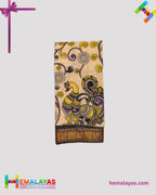 Off White Mixed Soft Sungudi Saree with Artistic Kalamkari-Inspired Print