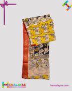 Mustard Yellow Mixed Soft Sungudi Saree with Traditional Animal Print