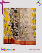 Mustard Yellow Mixed Soft Sungudi Saree with Traditional Animal Print